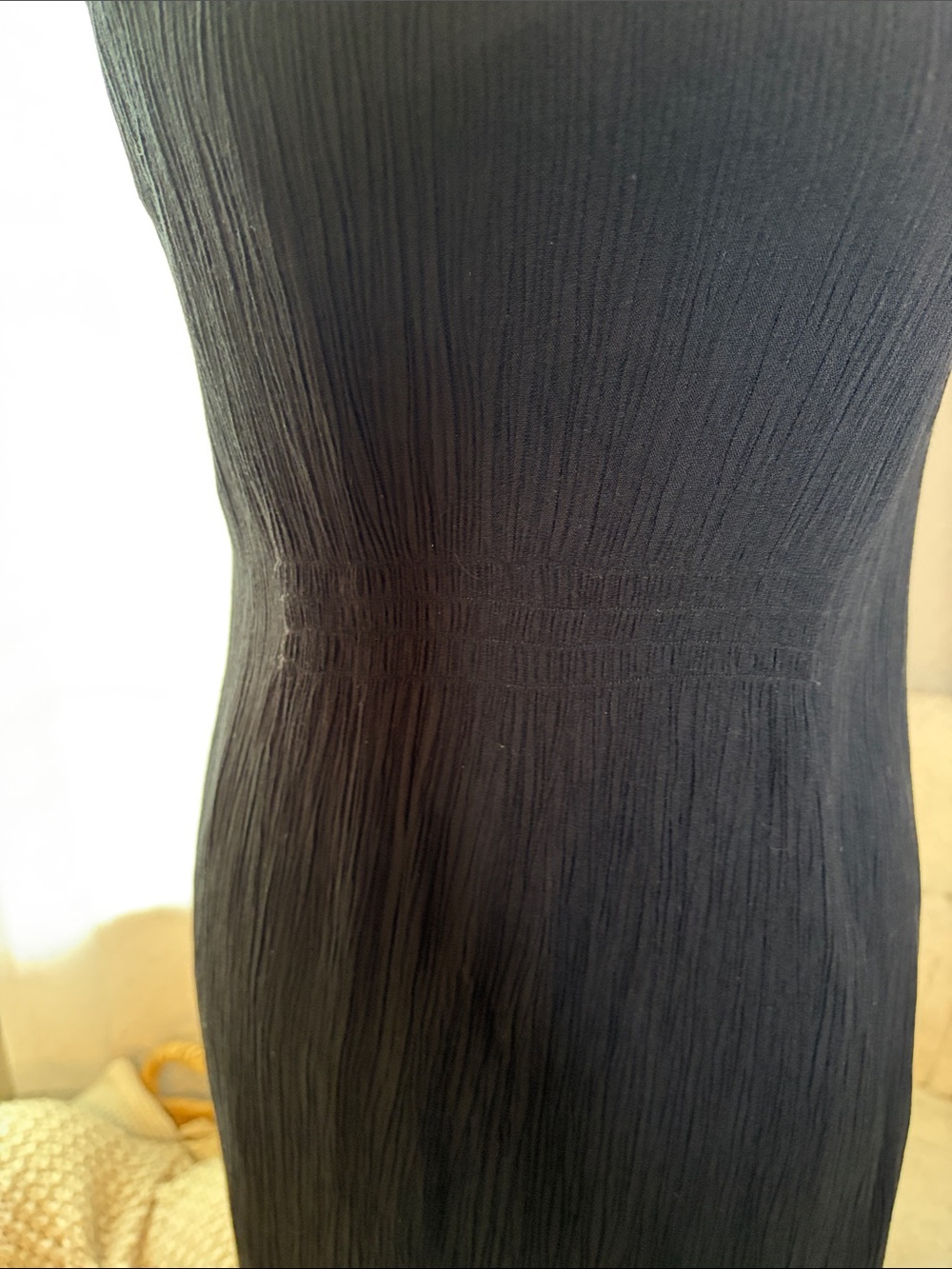 Soft Surroundings sleeveless maxi dress black crepe size petite extra small - Picture 4 of 9